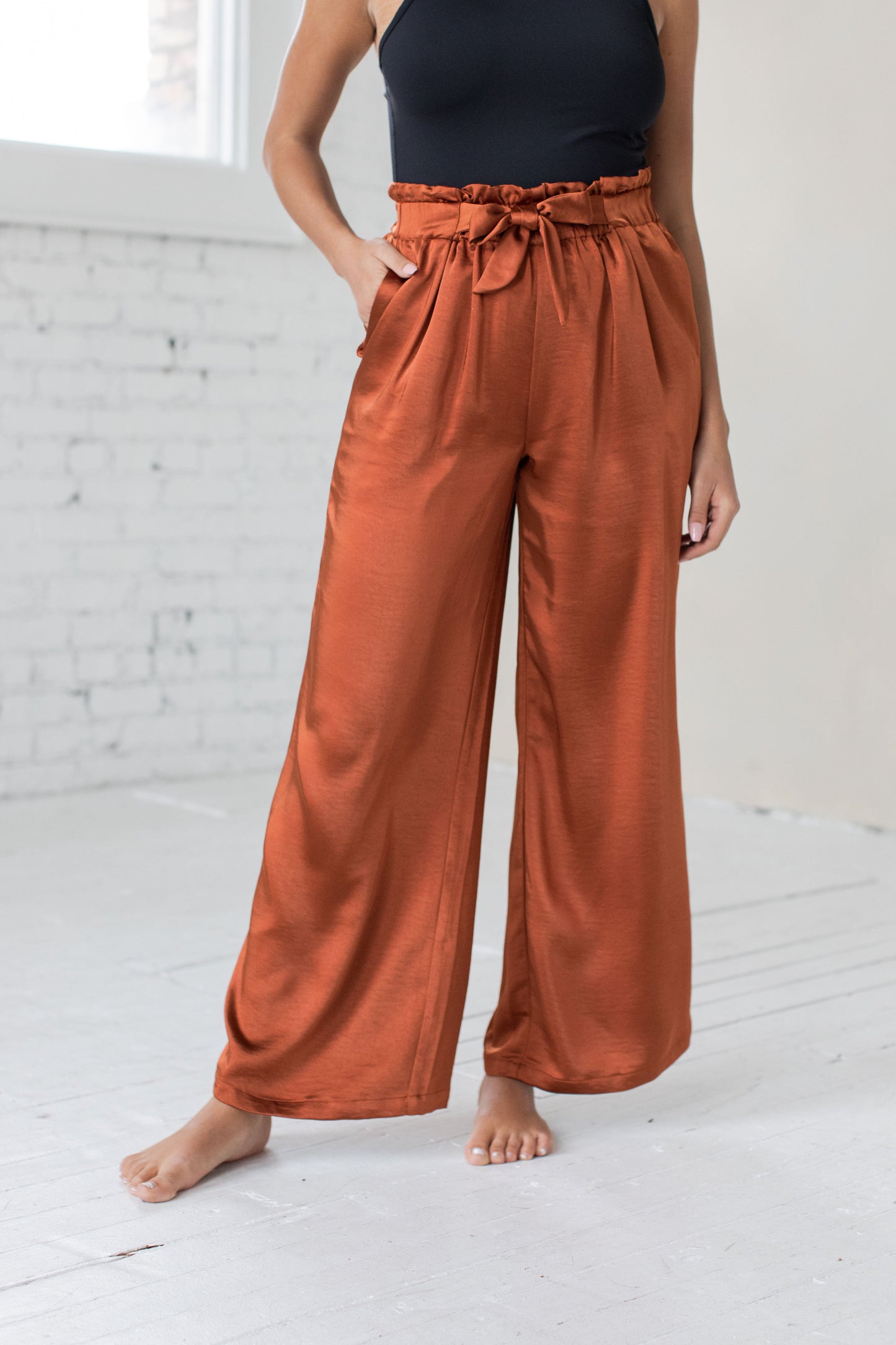 Penny Wide Leg Satin Pant